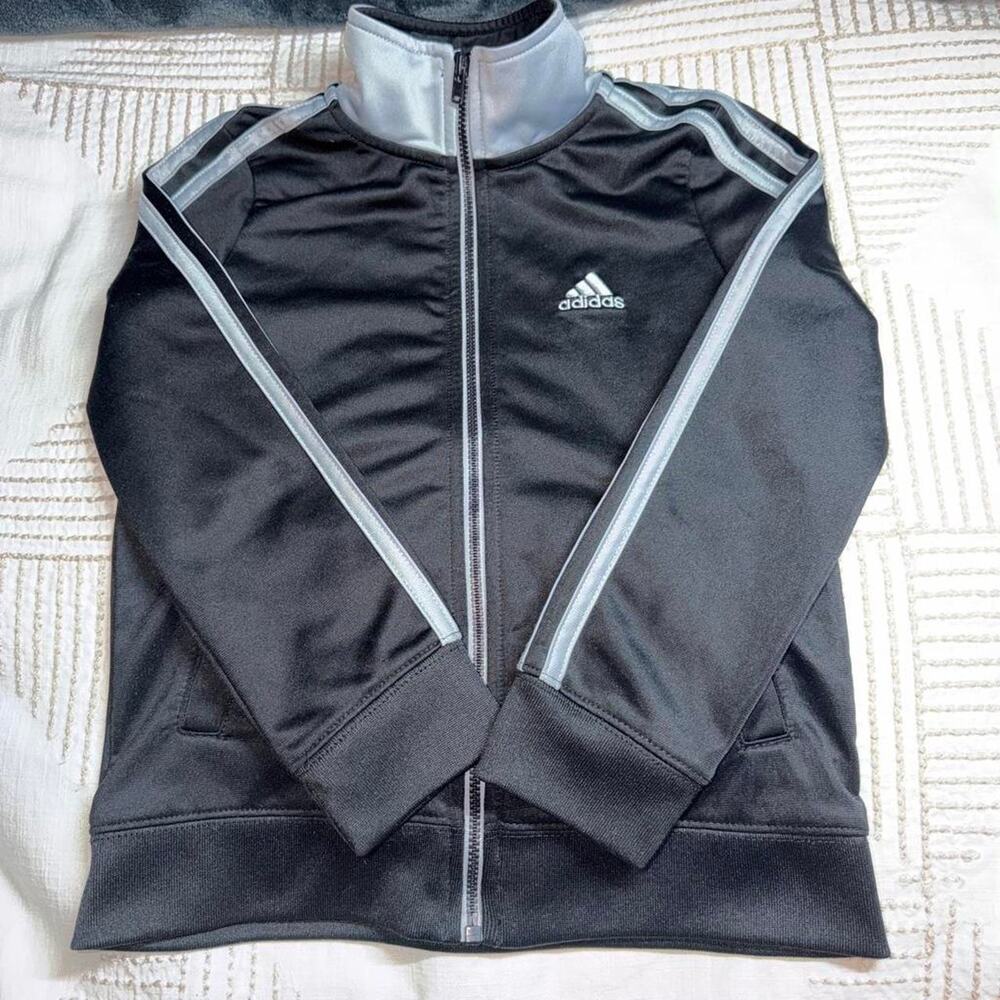 Adidas black grey zip